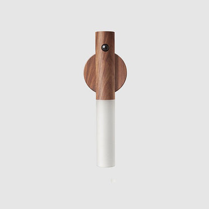 Veilleuse sans fil LED USB magnétique en bois pour couloirs et porches, lampe murale avec détecteur de mouvement PIR, lampe d'armoire