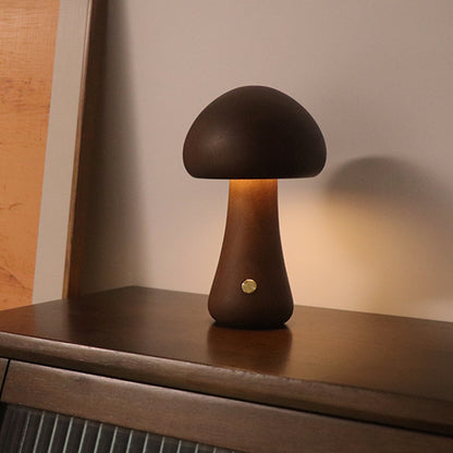 Veilleuse LED en bois en forme de champignon mignon avec interrupteur tactile  Lampe de chevet pour chambre à coucher, chambre d'enfant, veilleuse, décoration intérieure