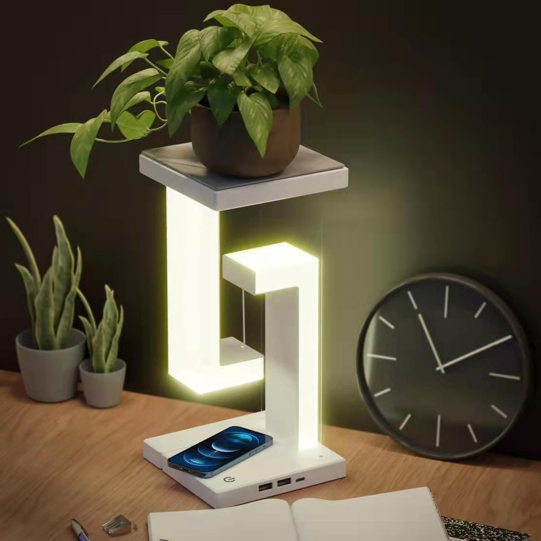 Lampe suspendue créative à recharge sans fil pour smartphone avec un design innovant