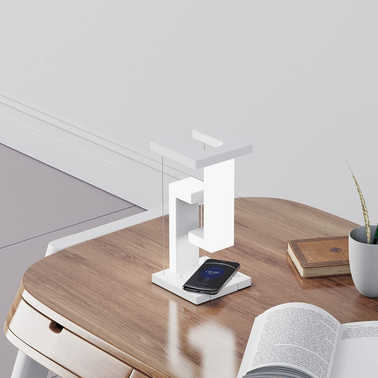 Lampe suspendue créative à recharge sans fil pour smartphone avec un design innovant