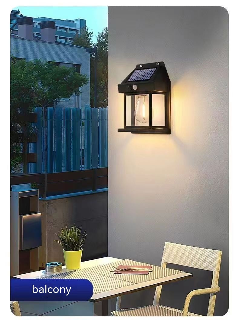 Lampe murale d'extérieur solaire étanche à induction tungstène pour jardin