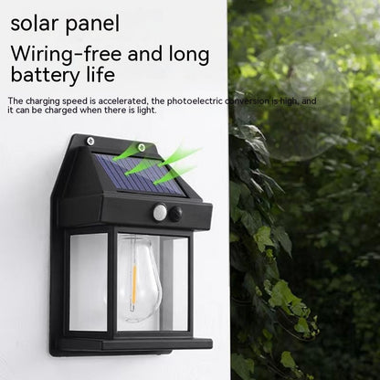 Lampe murale d'extérieur solaire étanche à induction tungstène pour jardin